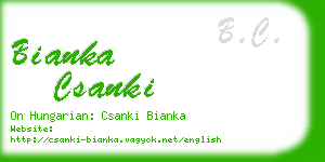 bianka csanki business card